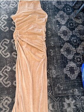 ALC camel color Ruched racerback Cocktail Dress